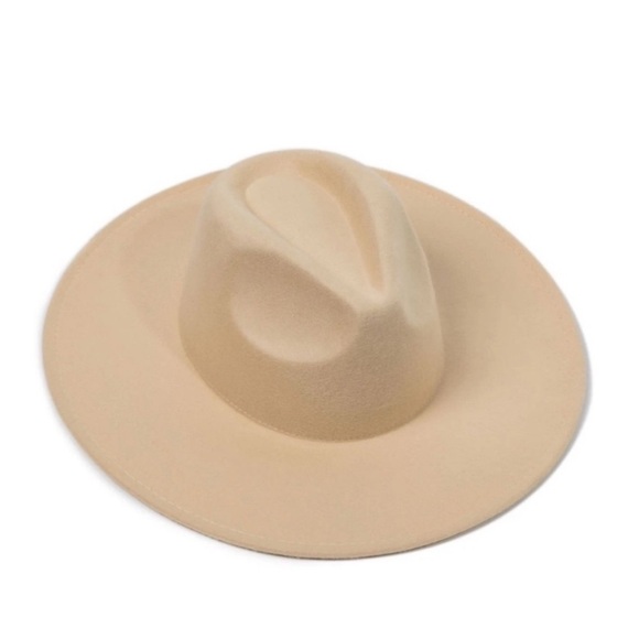 Western Style Cream Wide-Brim Hat - Picture 3 of 4